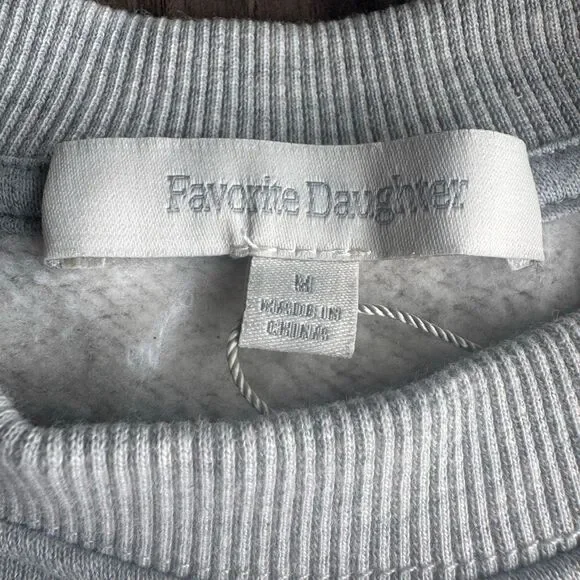Favorite Daughter Collegiate Cotton Graphic Sweatshirt Size M Gray - Picture 8 of 8